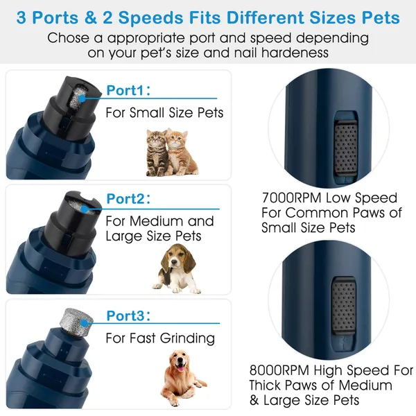 Ultra quiet under 50dB pet nail trimmer grooming tool
