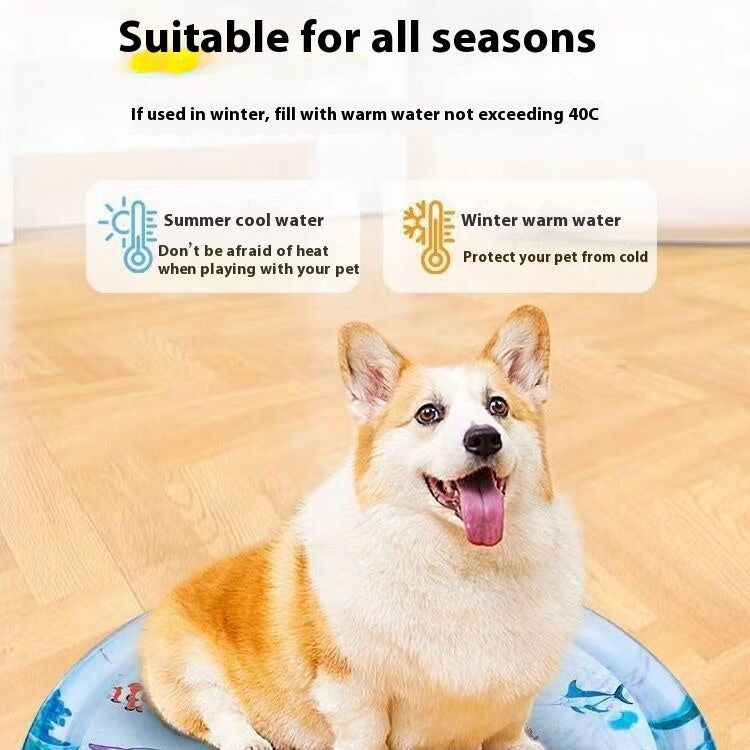 Undersea world pet water mat with colourful fish design