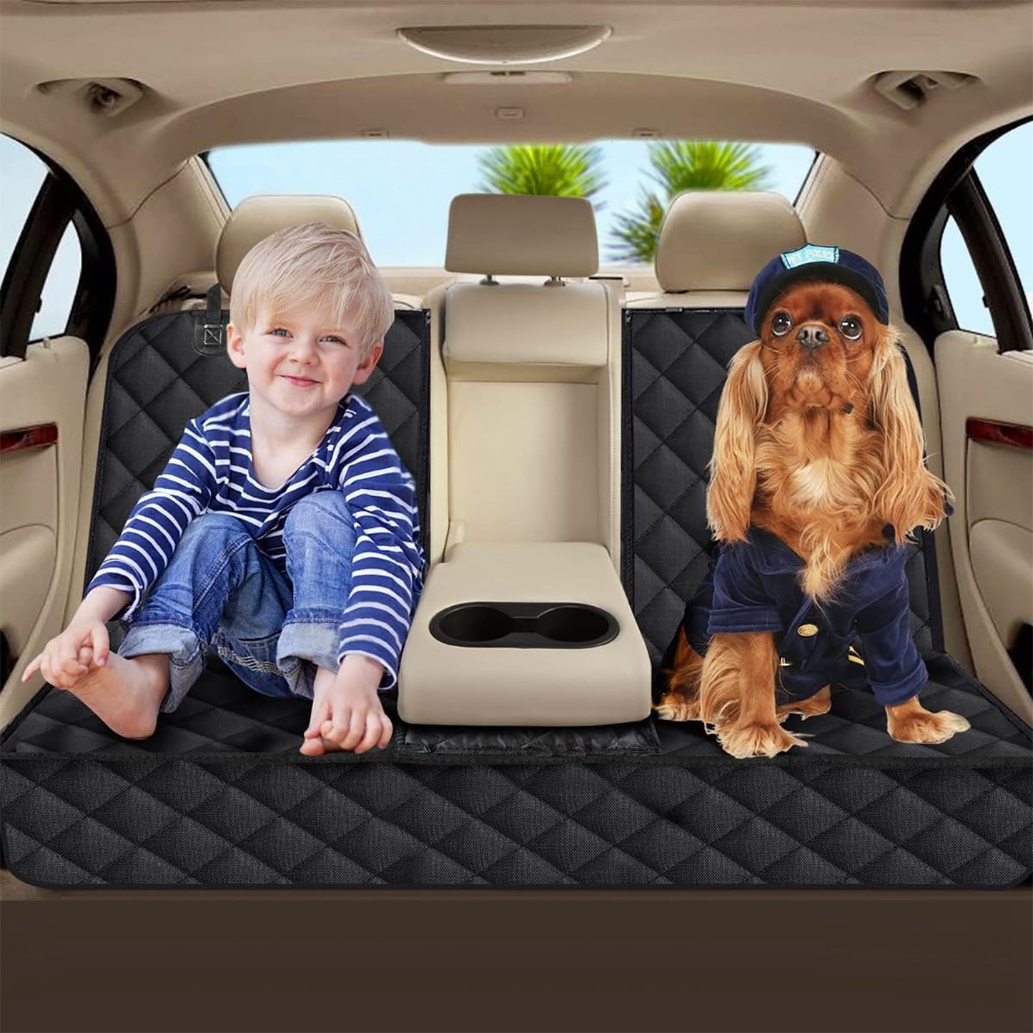 FurBuddy car seat cover with safety seat belt for dogs